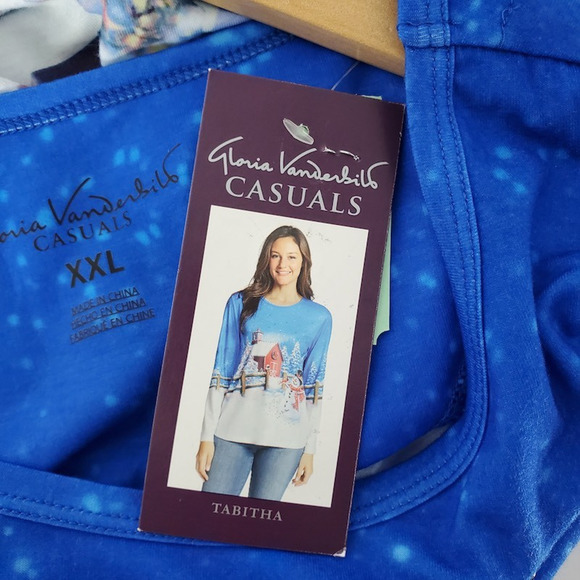 Gloria Vanderbilt Casuals Women Tabitha Shirt Snowy Scene Long Sleeve 2XL New - Picture 8 of 12